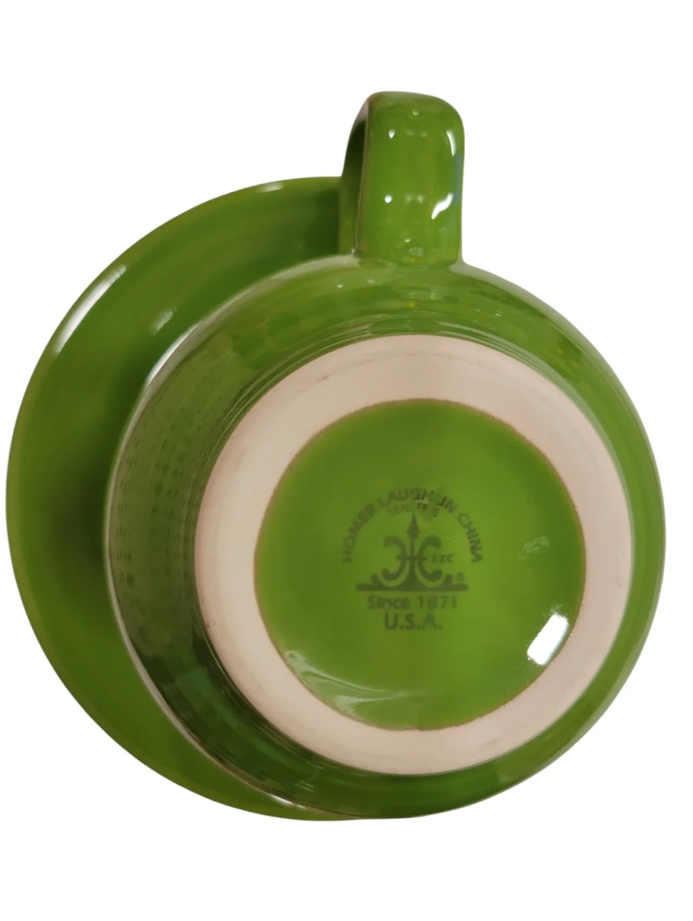 FiestaWare Shamrock Jumbo Mug & Saucer Set Green Oversized Coffee Cup HLC USA
